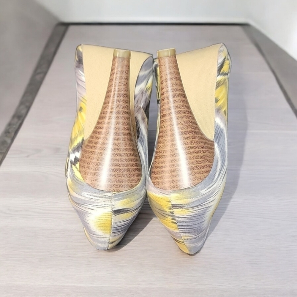 Madden Girl 9.5 Womens Yellow Black and White with Pattern - Picture 5 of 8